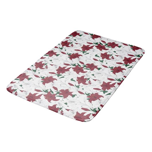 Rood- en witte kerstgalgen badmat (Gekanteld)