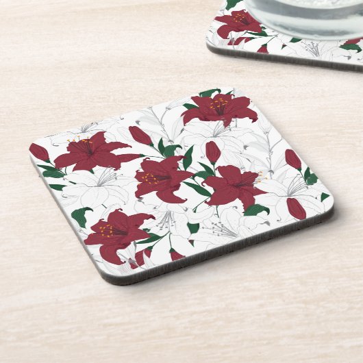 Rood- en witte kerstgalgen bier onderzetter (Linkerzijde)