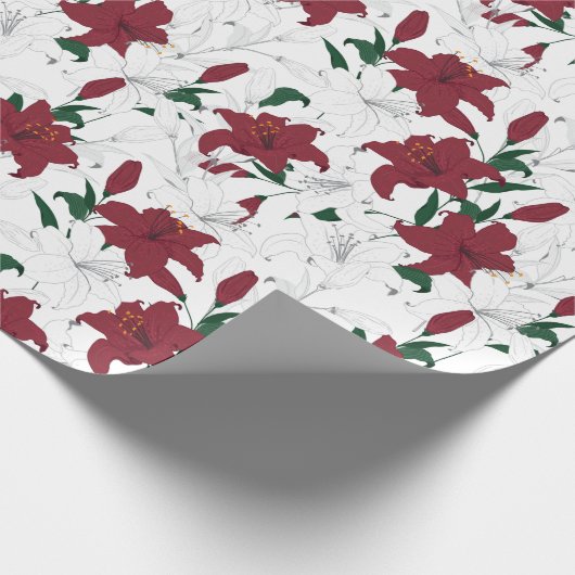 Rood- en witte kerstgalgen cadeaupapier (Hoek)