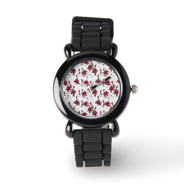Rood- en witte kerstgalgen horloge (Voorkant)