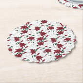 Rood- en witte kerstgalgen kartonnen onderzetters (Gekanteld)