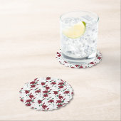 Rood- en witte kerstgalgen kartonnen onderzetters (Insitu)