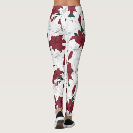 Rood- en witte kerstgalgen leggings (Achterkant)