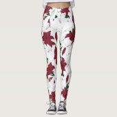 Rood- en witte kerstgalgen leggings (Voorkant)