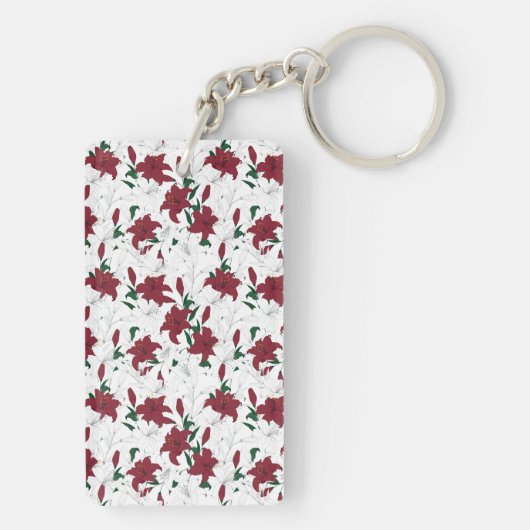 Rood- en witte kerstgalgen sleutelhanger (achterkant)