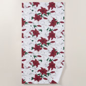 Rood- en witte kerstgalgen strandlaken (Voorkant)