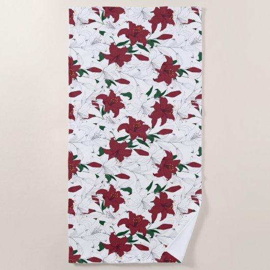 Rood- en witte kerstgalgen strandlaken (Voorkant)