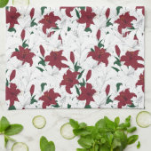 Rood- en witte kerstgalgen theedoek (Gevouwen)