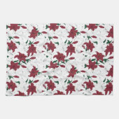 Rood- en witte kerstgalgen theedoek (Horizontaal)