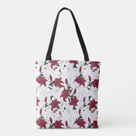 Rood- en witte kerstgalgen tote bag (Achterkant)