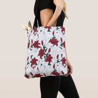 Rood- en witte kerstgalgen tote bag