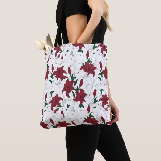 Rood- en witte kerstgalgen tote bag (Dichtbij)