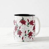 Rood- en witte kerstgalgen tweekleurige koffiemok (Voorkant rechts)