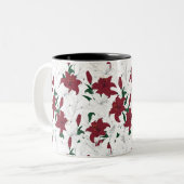 Rood- en witte kerstgalgen tweekleurige koffiemok (Voorkant links)