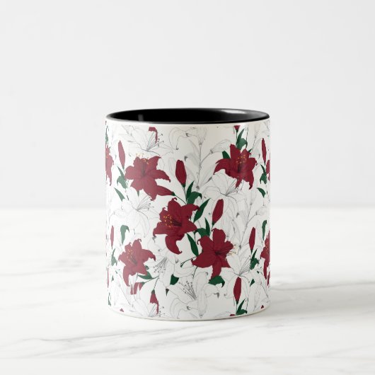 Rood- en witte kerstgalgen tweekleurige koffiemok (Center)