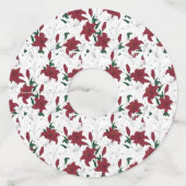 Rood- en witte kerstgalgen wijnglaslabel (Voorkant)