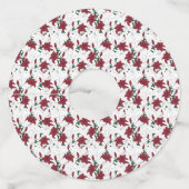 Rood- en witte kerstgalgen wijnglaslabel (Achterkant)