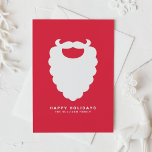 Rood- en witte kerstman Modern Holiday Feestdagenkaart<br><div class="desc">Moderne,  leuke en feestelijke flatkaart met witte kerstkaart met een rode achtergrond en een patroon van snoeprietstrepen. Overeenkomende objecten zijn beschikbaar.</div>