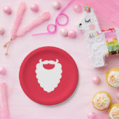 Rood- en witte kerstman Modern Holiday Papieren Bordje (Feest)