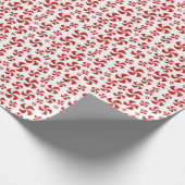 Rood- en witte kerstminten cadeaupapier (Hoek)