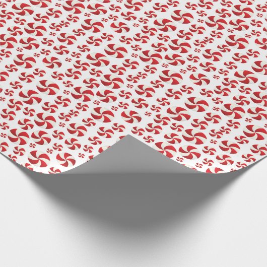Rood- en witte kerstminten cadeaupapier (Hoek)