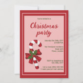 Rood- en witte kerstsnoepfeestdag kaart (Voorkant)