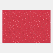 Rood- en witte kerstsnowflakes ster inpakpapier vel (Voorkant 3)