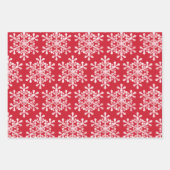Rood- en witte kerstsnowflakes ster inpakpapier vel (Voorkant 2)