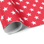 Rood en witte kerstster, glanzend, zes meter hoog cadeaupapier (Rol Hoek)