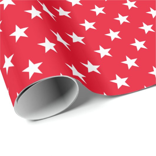 Rood en witte kerstster, glanzend, zes meter hoog cadeaupapier (Rol Hoek)