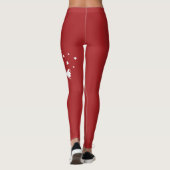 Rood- en witte kersttekst leggings (Achterkant)