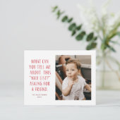 Rood- en Witte lijst van Nice Vraag naar een vrien Feestdagenkaart (Staand voorkant)