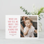 Rood- en Witte lijst van Nice Vraag naar een vrien Feestdagenkaart (Staand voorkant)