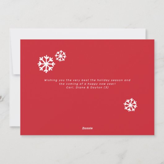 Rood- en Witte lijst van Nice Vraag naar een vrien Feestdagenkaart (Achterkant)