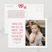 Rood- en Witte lijst van Nice Vraag naar een vrien Feestdagenkaart (Voorkant / Achterkant)