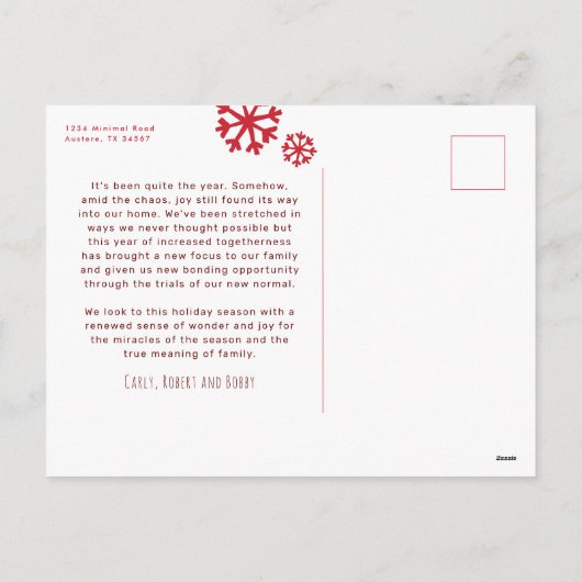 Rood- en Witte lijst van Nice Vraag naar een vrien Feestdagenkaart (Achterkant)