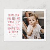 Rood- en Witte lijst van Nice Vraag naar een vrien Feestdagenkaart (Voorkant)