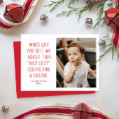 Rood- en Witte lijst van Nice Vraag naar een vrien Feestdagenkaart