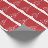 Rood- en witte moderne kerstboom cadeaupapier (Hoek)