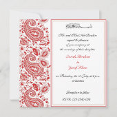 Rood- en witte moslimbruiloft kaart (Voorkant)