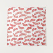 Rood- en witte noordse kerstgerechten wandkleed (Voorkant (horizontaal))