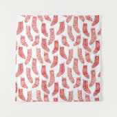 Rood- en witte noordse kerstgerechten wandkleed (Voorkant)