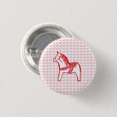 Rood- en witte paarden ronde button 3,2 cm (Voorkant /achterkant)