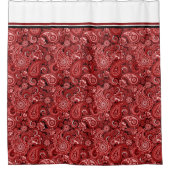Rood- en witte paisley douchegordijn (Voorkant)