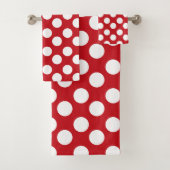 Rood- en witte poka dot handdoekset bad handdoek (Insitu)