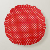 Rood- en witte poka Dot Round Pillow Rond Kussen (Voorkant)