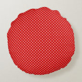 Rood- en witte poka Dot Round Pillow Rond Kussen (Achterkant)