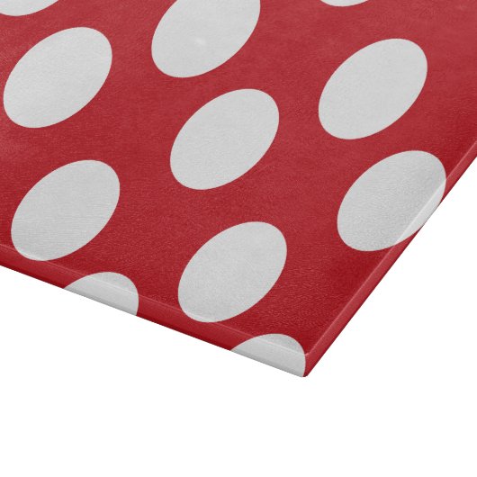 Rood- en witte poka-dot snijvlak snijplank (Hoek)