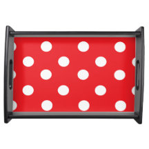 Rood- en witte poka Dots Tray