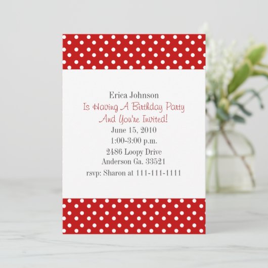 Rood- en witte poka-puntafdruk kaart (Staand voorkant)